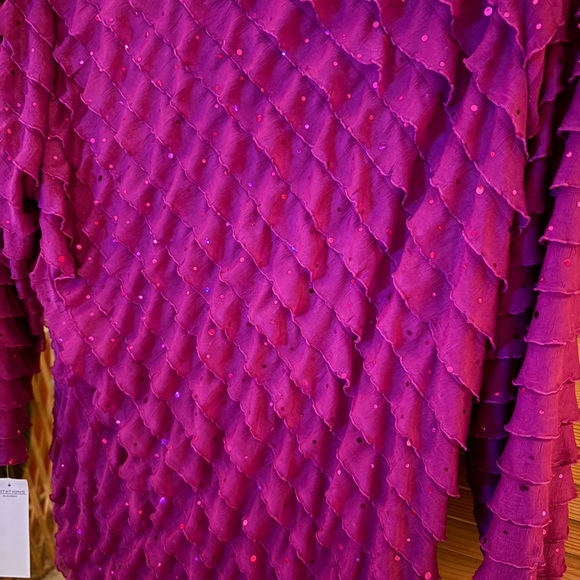 Notations Fuchsia Ruffled Blouse - Picture 6 of 8